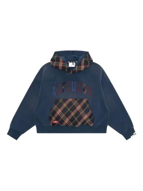 plaid appliqué hoodie by BAPE