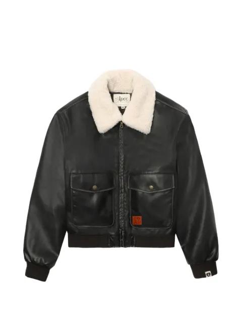 pocket shearling-collar jacket by BAPE