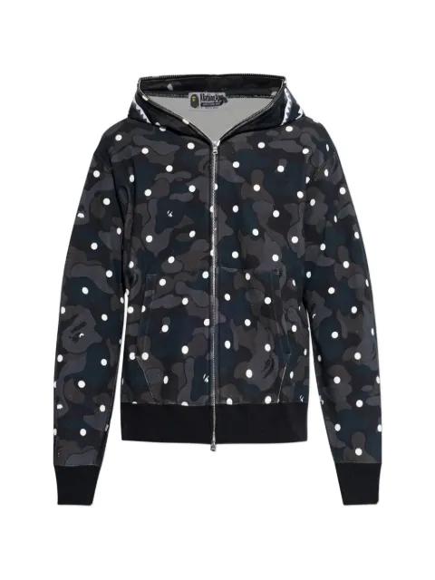 polka-dot camouflage zip-up hoodie by BAPE