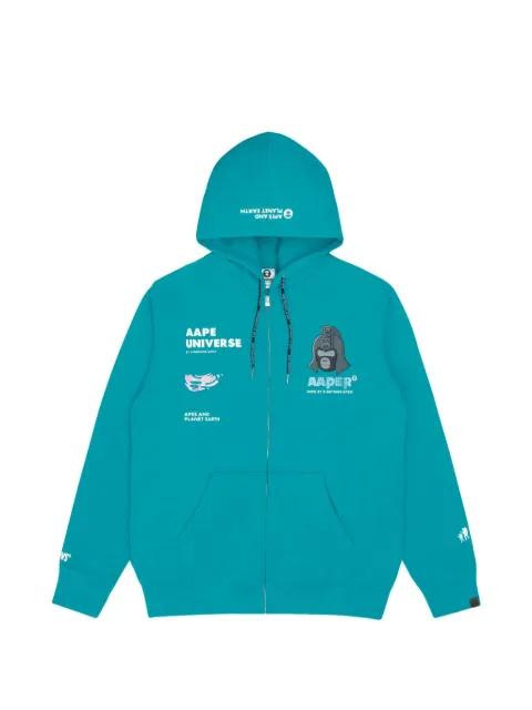 printed zip-up hoodie by BAPE