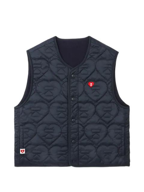 quilted heart-badge gilet by BAPE
