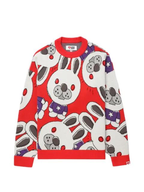 rabbit pattern sweater by BAPE