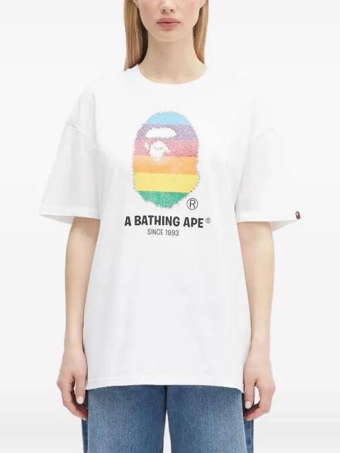 rainbow-embellished T-shirt by BAPE