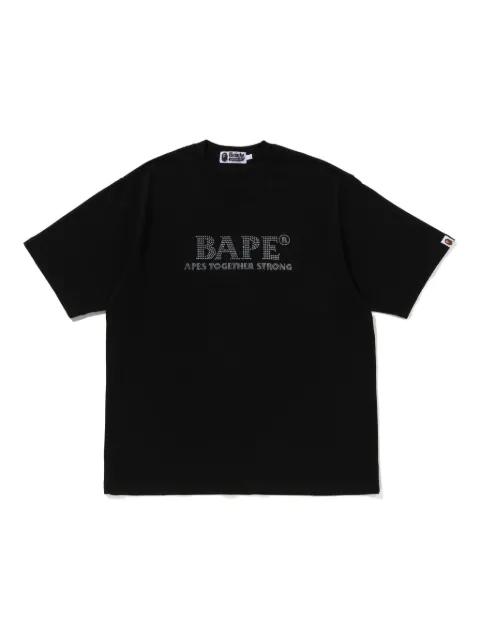 rhinestone-embellished logo T-shirt by BAPE