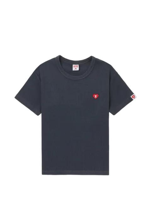 ribbed heart appliqué T-shirt by BAPE