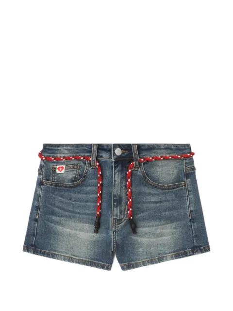 rope-belt denim shorts by BAPE