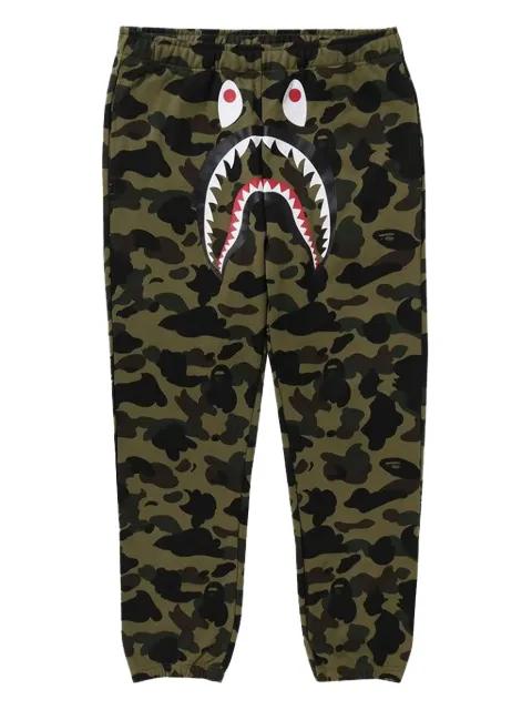 shark-face camouflage track pants by BAPE