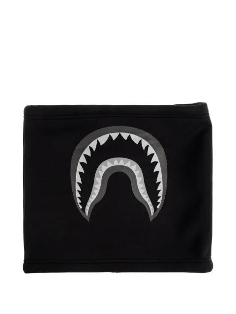shark-graphic neck warmer by BAPE