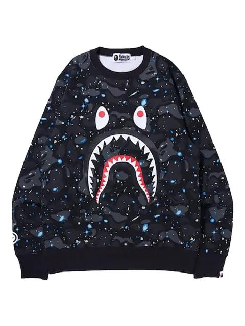 space camo shark crewneck by BAPE