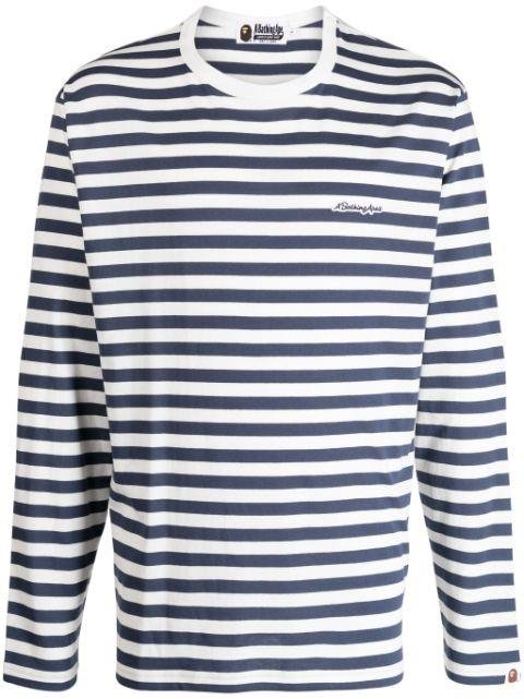 striped cotton long-sleeve T-shirt by BAPE