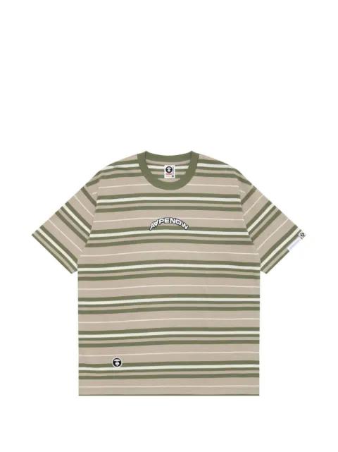 striped embroidered T-shirt by BAPE