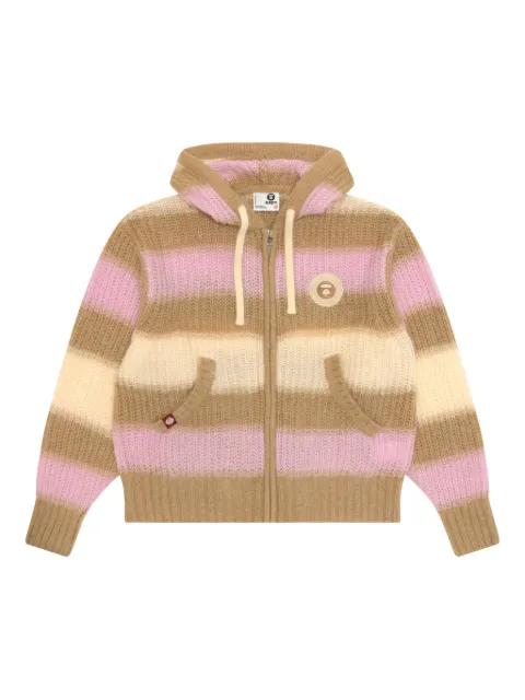striped hoodied cardigan by BAPE