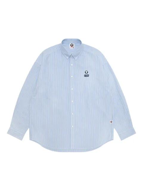 striped logo-embroidered shirt by BAPE