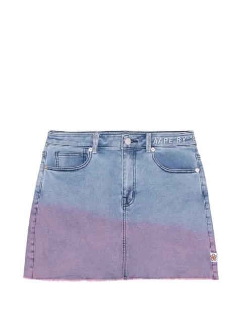 two-tone fringed mini skirt by BAPE