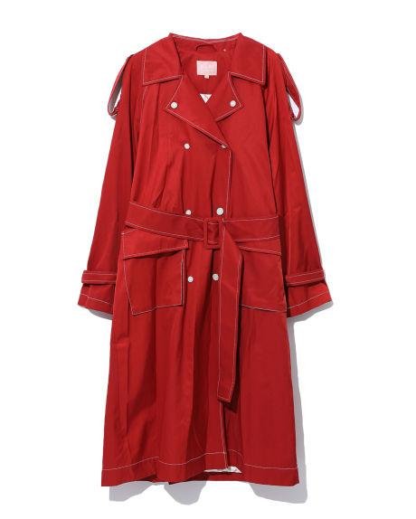 Contrast stitch trench coat by BAPY