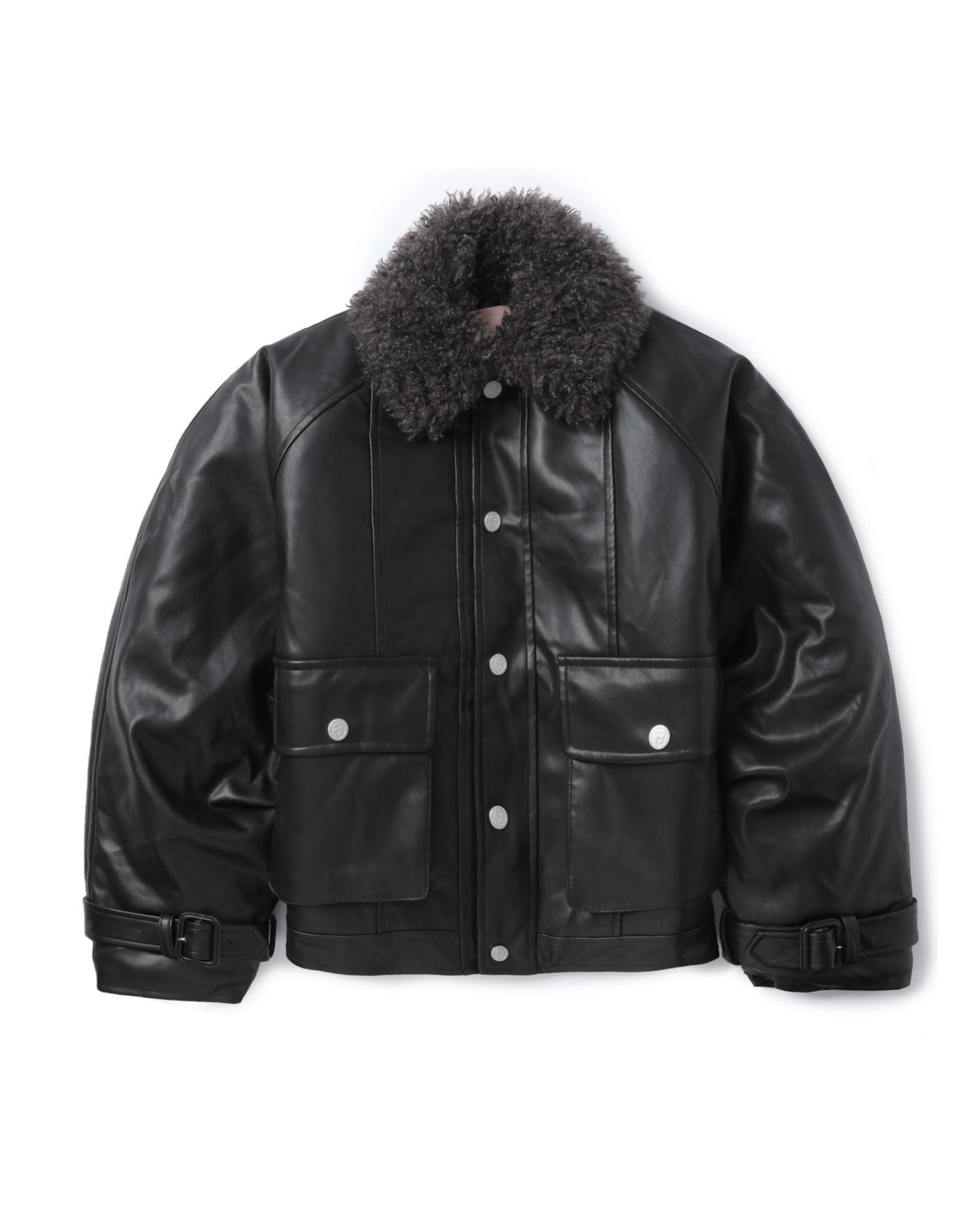 Faux-leather jacket by BAPY