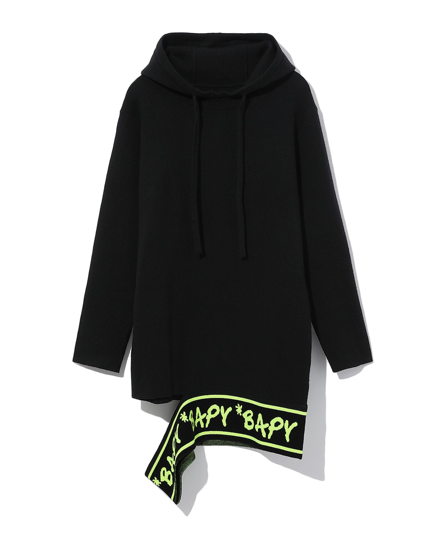 Hem cut-out knit hoodie by BAPY