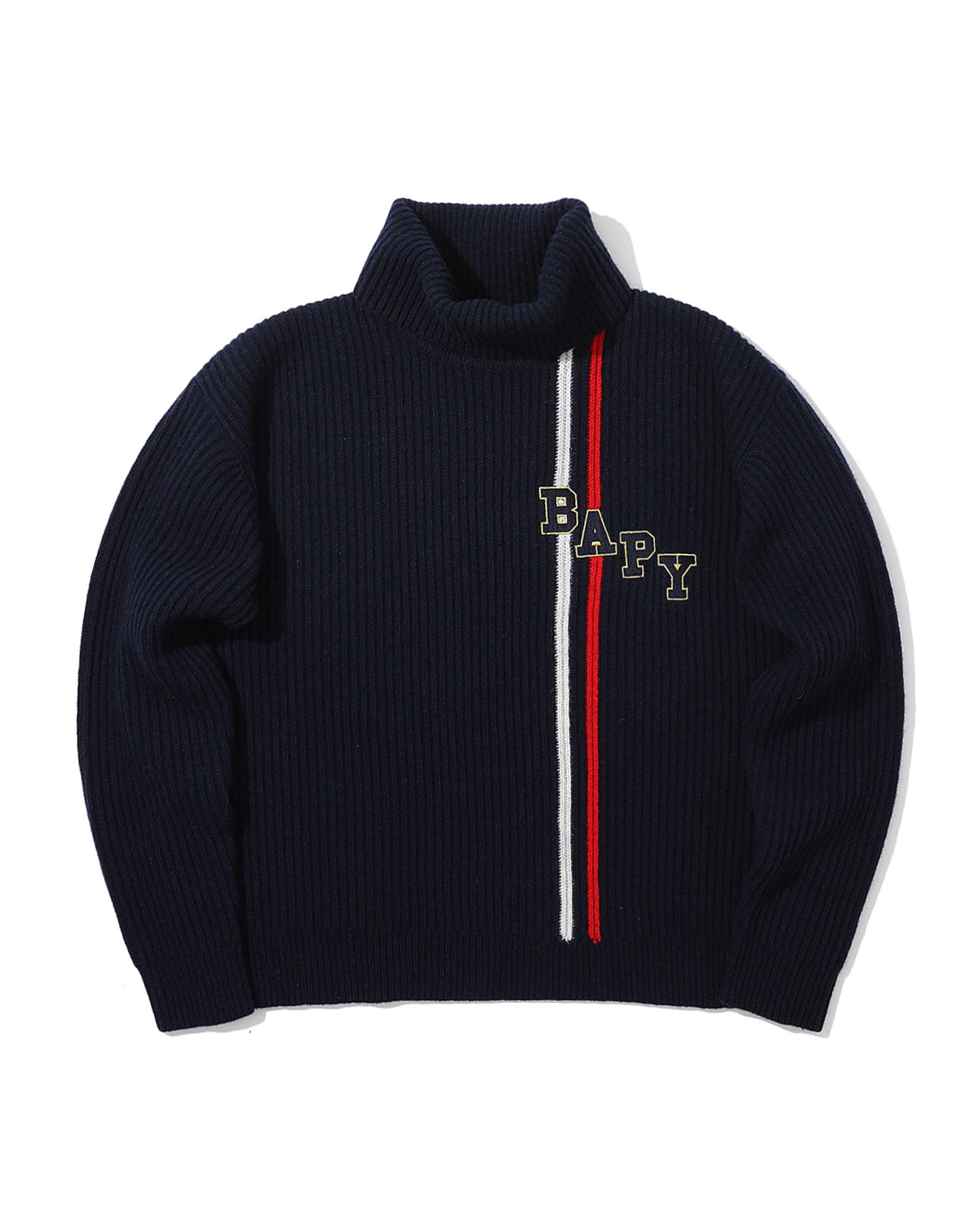 Logo stripes ribbed sweater by BAPY