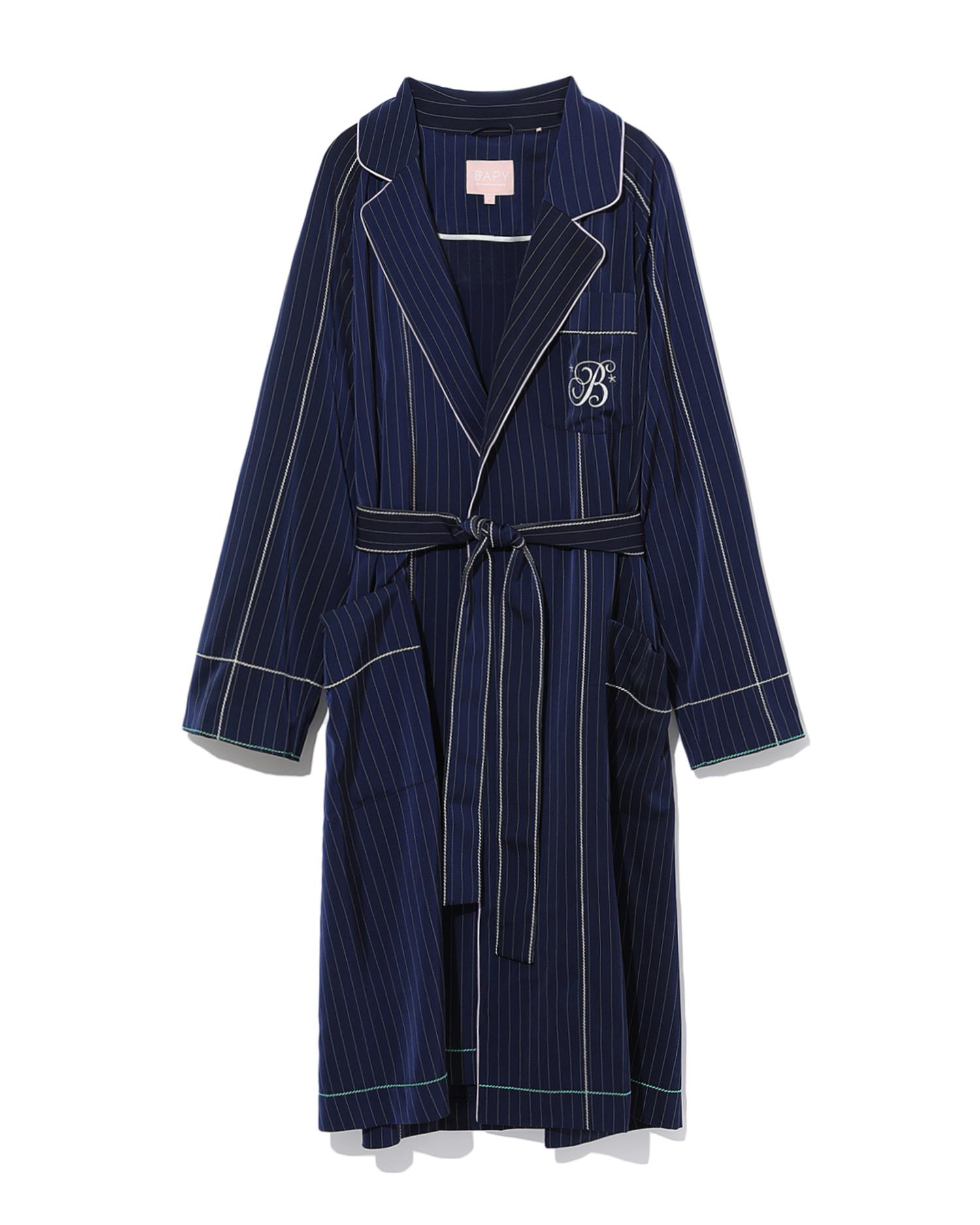 Moniker stripe overcoat by BAPY