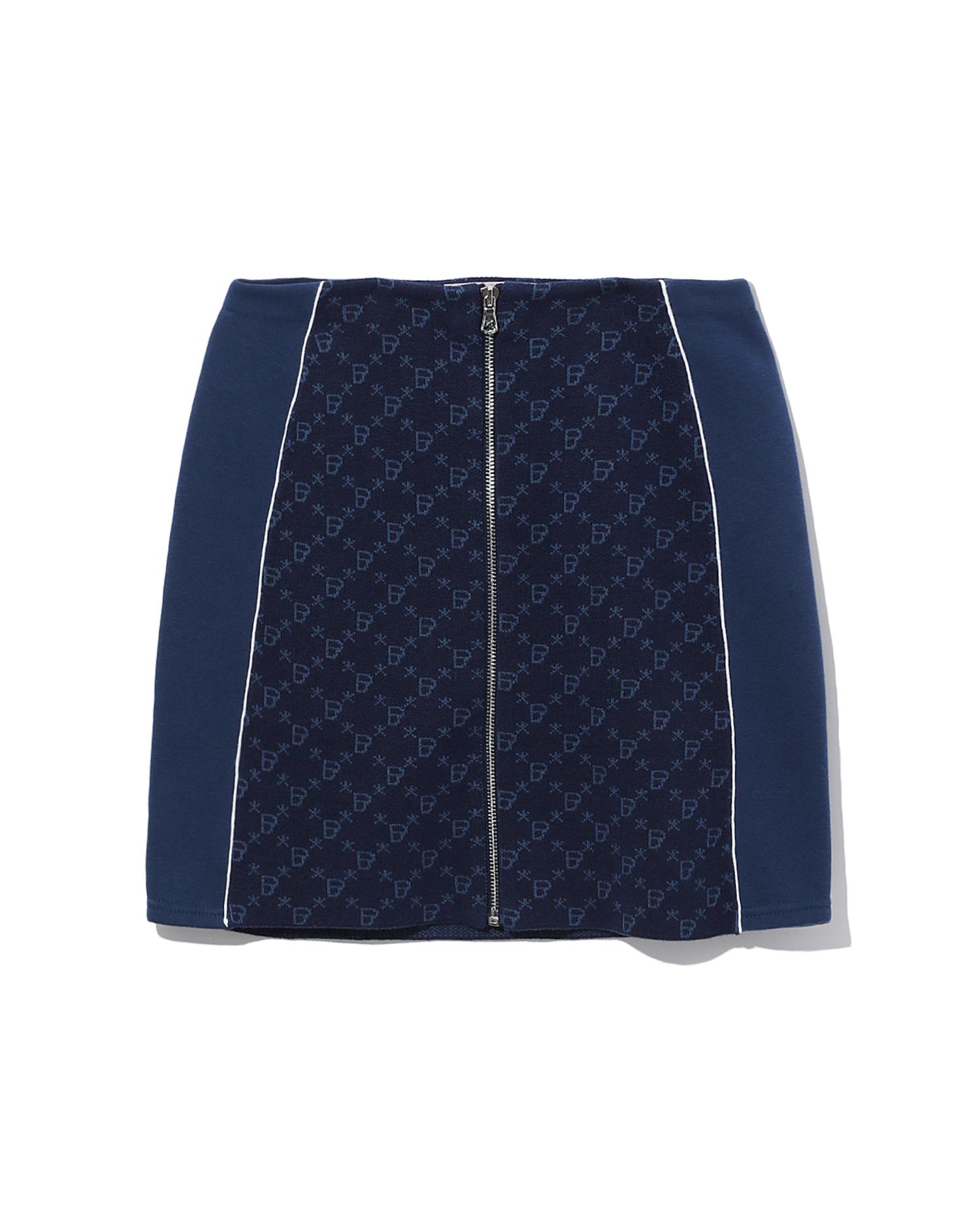 Monogram zip skirt by BAPY