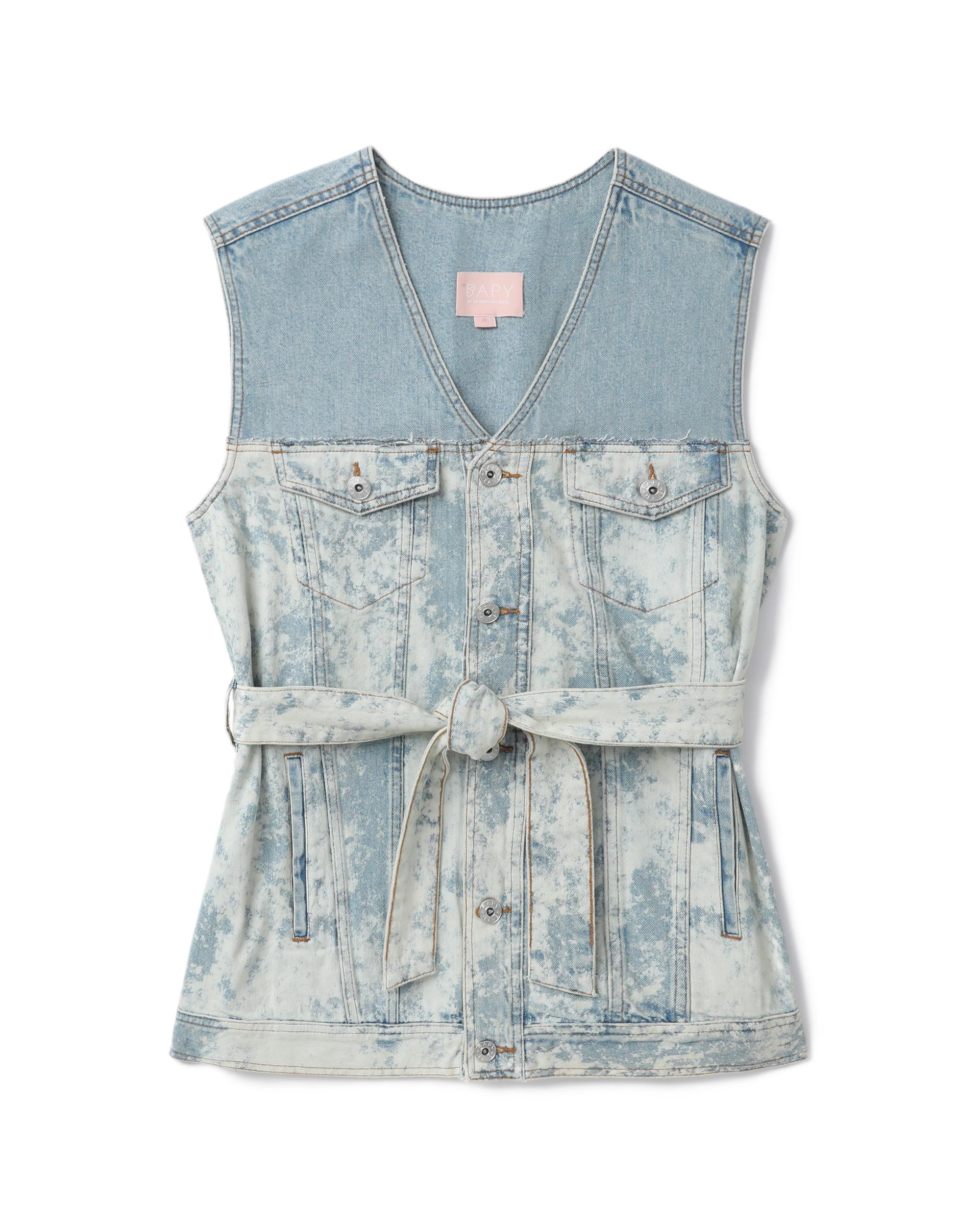 Waist belt denim vest by BAPY