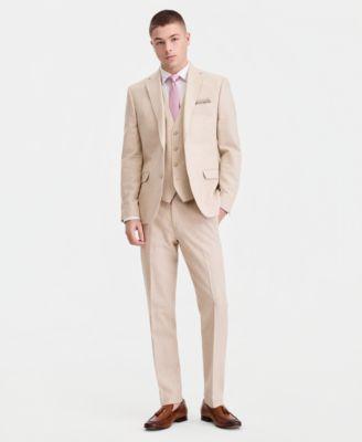 Men's Slim-Fit Linen-Blend Suit Separates by BAR III