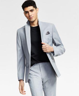 Men's Slim-Fit Wool Sharkskin Suit Jacket by BAR III