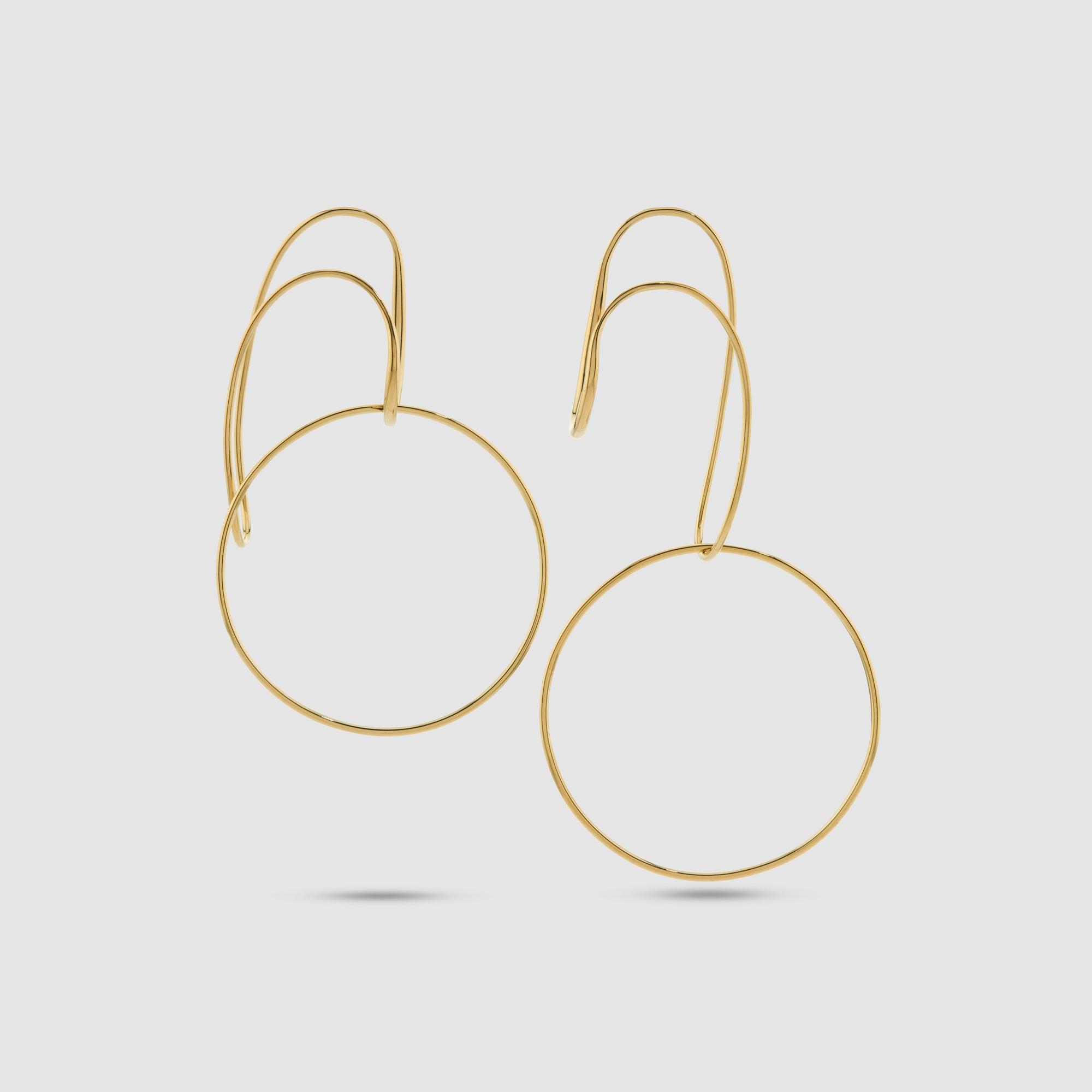 BAR JEWELLERY - Brass Opposing Forms Earrings by BAR JEWELLERY