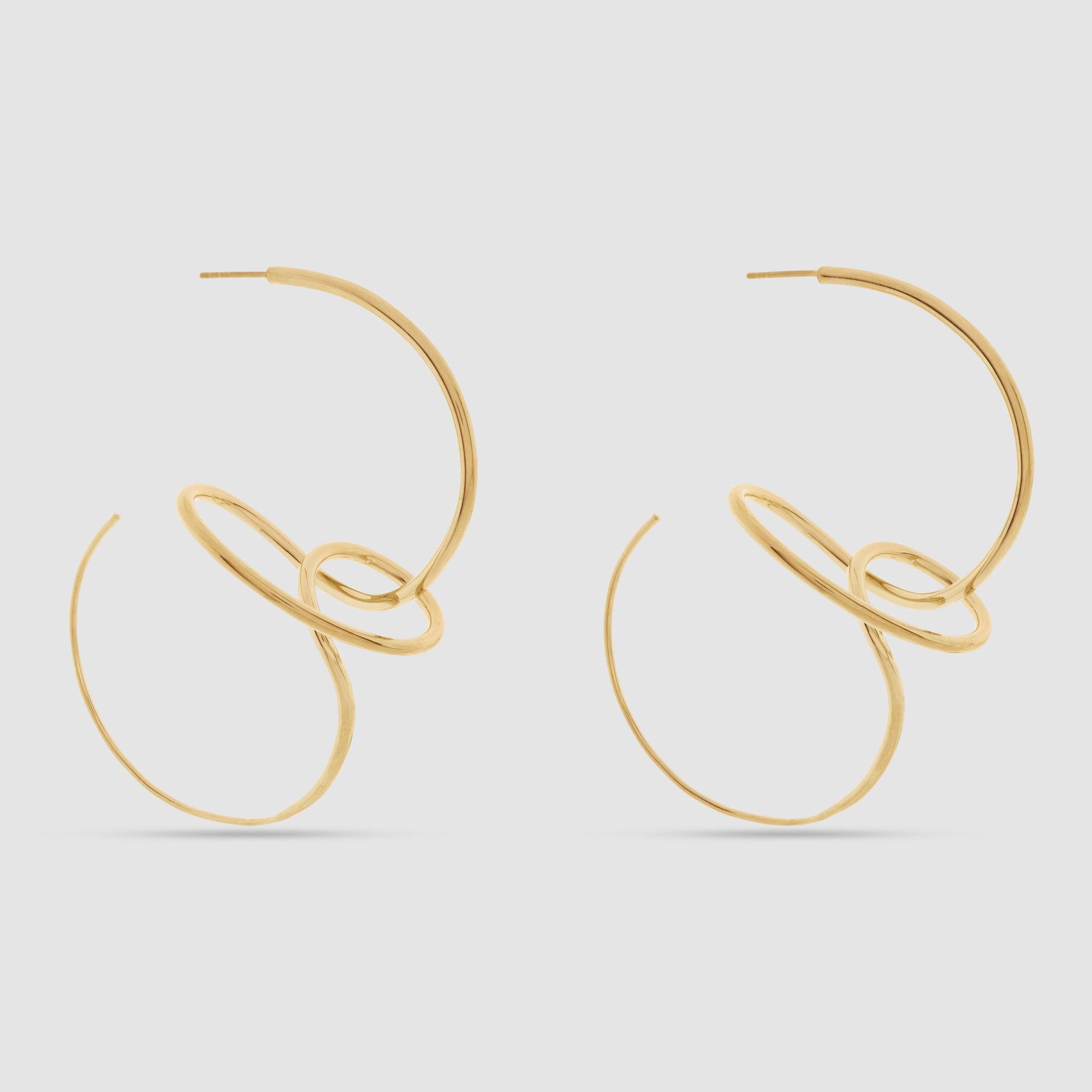 BAR JEWELLERY - Brass Sfera Earrings by BAR JEWELLERY