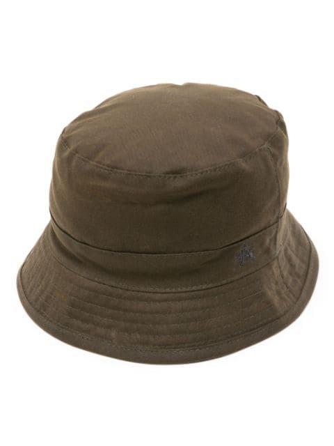logo-embroidered waxed-cotton bucket hat by BARACUTA