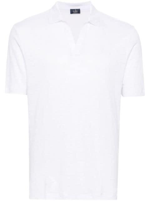 V-neck linen polo shirt by BARBA