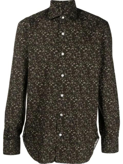 camouflage-print button-down shirt by BARBA