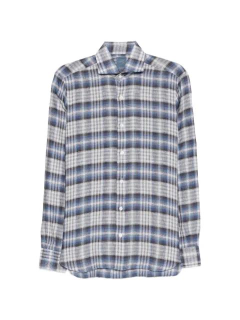 check-pattern long-sleeve shirt by BARBA