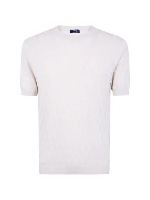diamond-patterned knit T-shirt by BARBA