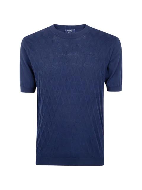 diamond-patterned knit T-shirt by BARBA