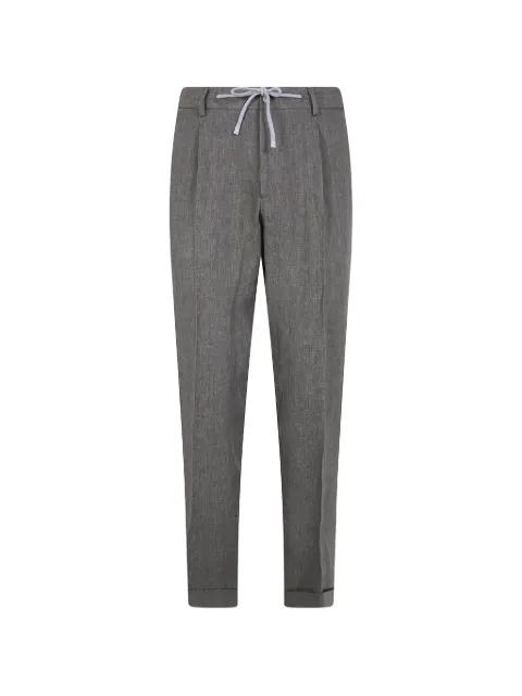 drawstring-waist pressed-crease trousers by BARBA