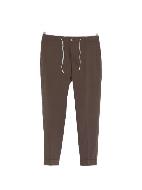 drawstring-waist turn-up trousers by BARBA