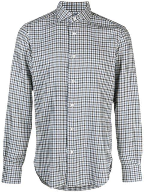 fine-check cotton flannel shirt by BARBA