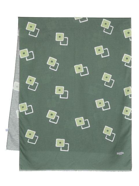 graphic-print frayed scarf by BARBA