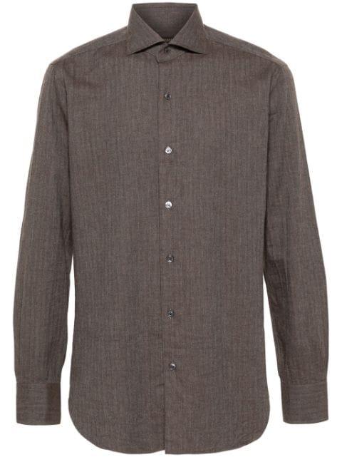 herringbone-pattern shirt by BARBA