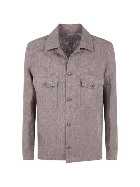 linen button-up shirt jacket by BARBA