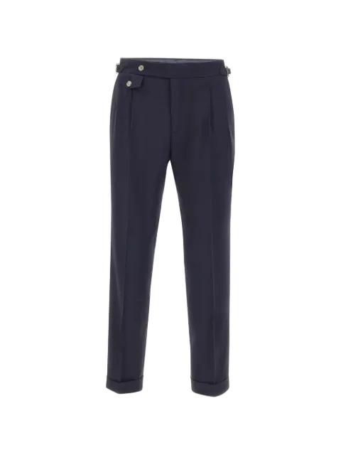 pleat buckle virgin wool trousers by BARBA
