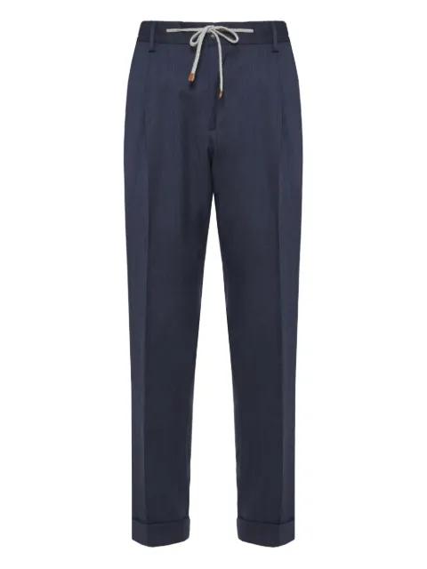 pleated drawstring trousers by BARBA pleated drawstring trousers by BARBA