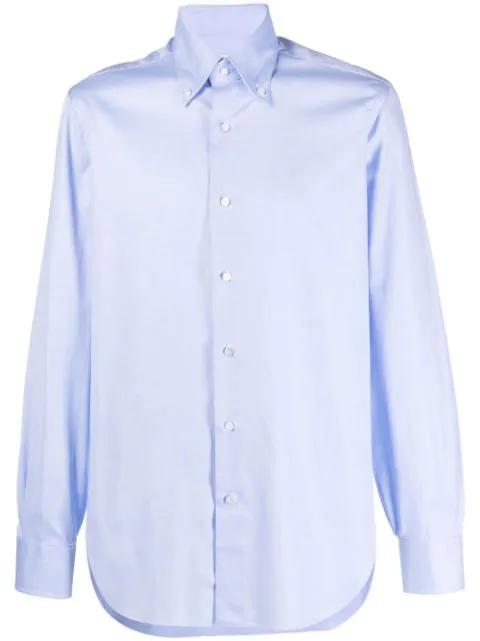 point-collar cotton shirt by BARBA