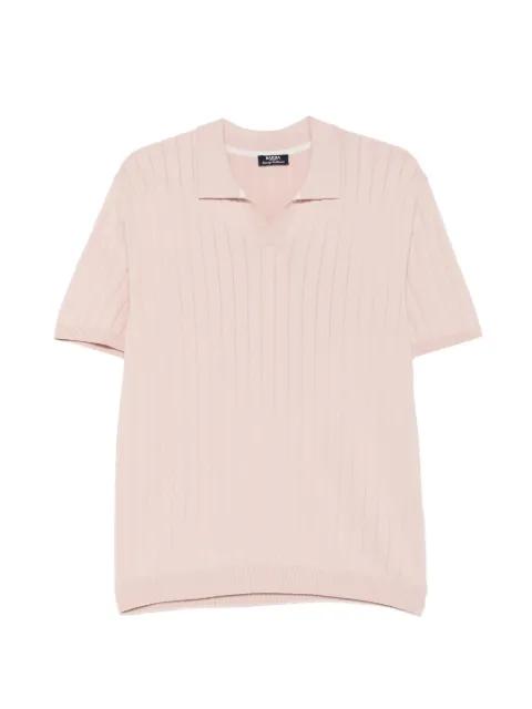 ribbed-knit V-neck T-shirt by BARBA