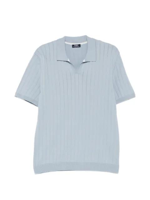 ribbed-knit polo-collar T-shirt by BARBA