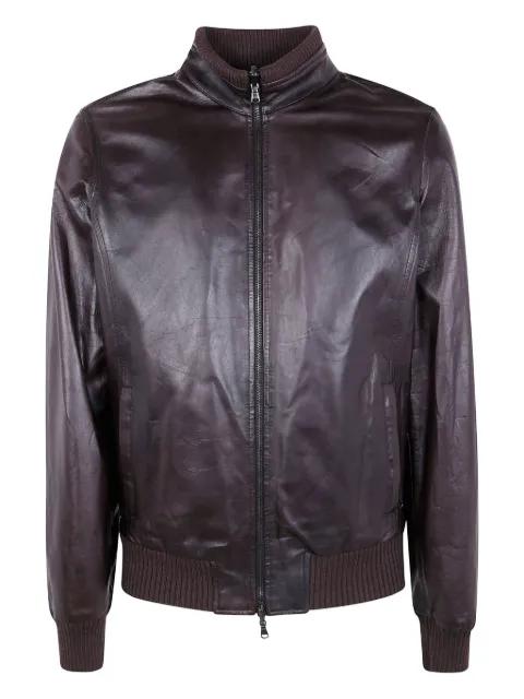 ribbed leather jacket by BARBA ribbed leather jacket by BARBA
