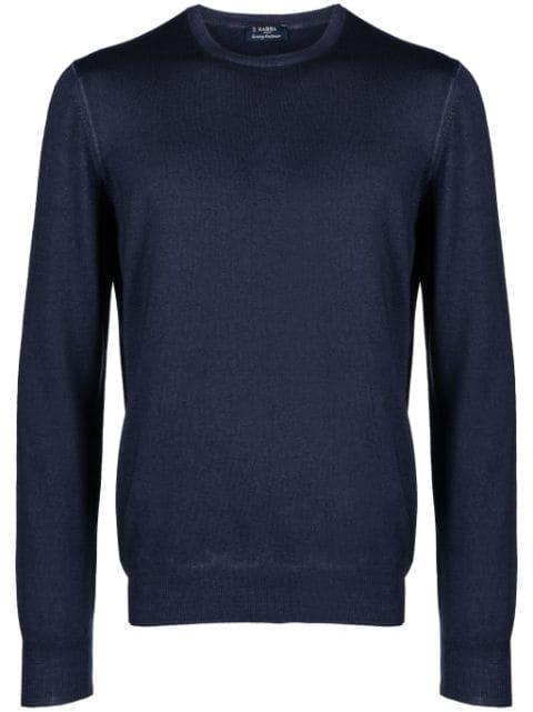 ribbed-trim virgin-wool jumper by BARBA