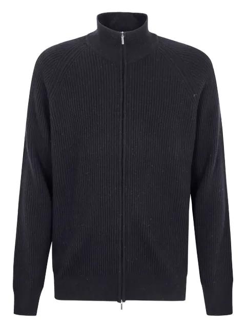 ribbed zip-up cardigan by BARBA