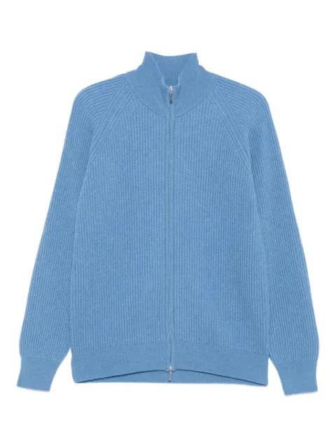 ribbed zip-up cardigan by BARBA